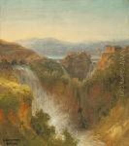 Die Wasserfalle Von Tivoli by Carl Morgenstern