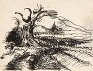 Landschaftsstudie by Wilhelm Morgner