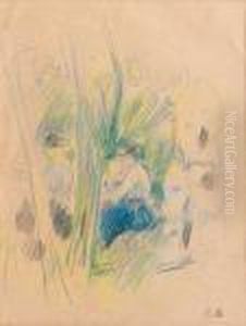 Femme Et Enfant Sous Les Arbres by Berthe Morisot