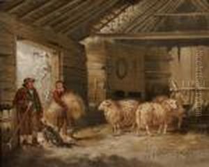 Barn Interior With Sheep