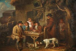 A Game Of Dominos Outside The Tavern by George Morland