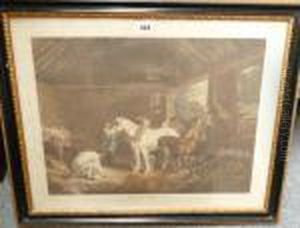 The Country Butcher; The Farmers Stable by George Morland