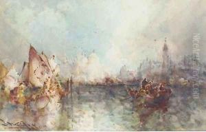At the entrance to the Grand Canal, Venice by Frank Wasley