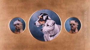 Fox Terriers and Yorkshire Terriers, 1905 by Alfred Wheeler