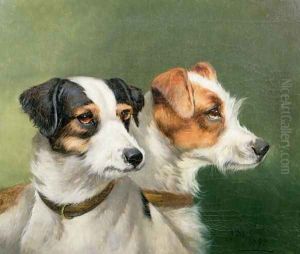 Two Fox Terriers, 1898 by Alfred Wheeler