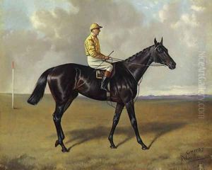 Cheers with jockey up, on a racecourse by Alfred Wheeler