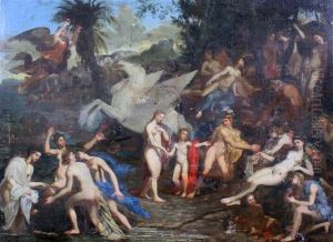 Pegasus Among The Muses On Mount Parnassus