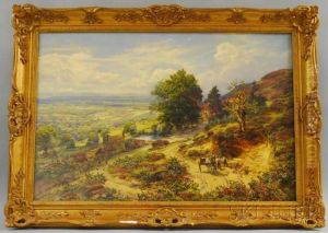 Extensive Countryside View With Drovers And Farmers by George William Mote