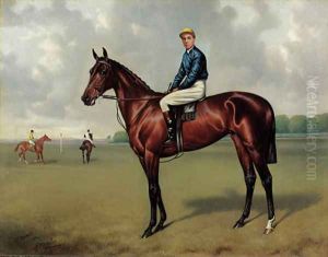 St. Amant with jockey up, on a racecourse