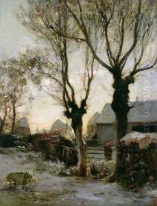 Farmyard in Winter by James Lawton Wingate