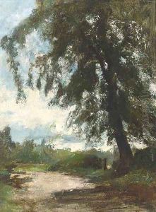 A sunlit lane by James Lawton Wingate