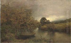 A tranquil river in summer by James Lawton Wingate