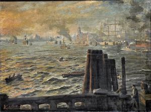 Blick In Denhamburger Hafen by Karl Muller