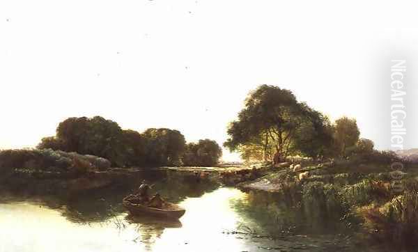 A River Landscape with Anglers Fishing - view 1