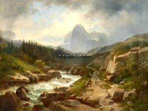 Elvelandskap Med Budeie by Morten Muller