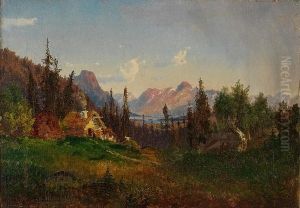 Fjellgard Med Kvinne Og Geiter 1851