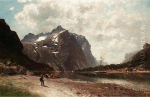 Fishing Boats In A Fjord by Morten Muller