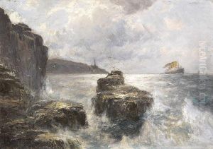Hapag-dampfer"imperator" Vor Felsenkuste by Franz Muller-Gossen