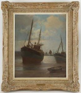 Maree Basse Dans Le Port by Franz Muller-Gossen