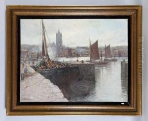 Voiliers Au Port by Franz Muller-Gossen