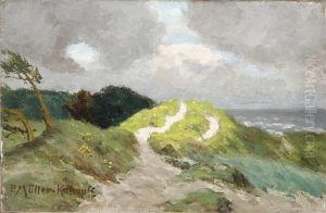 Kustenlandschaft Im Sturm Bei Aufziehendem Gewitter by Paul Muller-Kaempff
