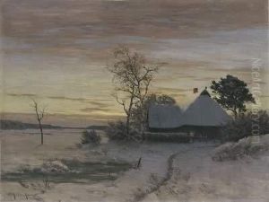 Abendstimmung Im Winter. by Paul Muller-Kaempff
