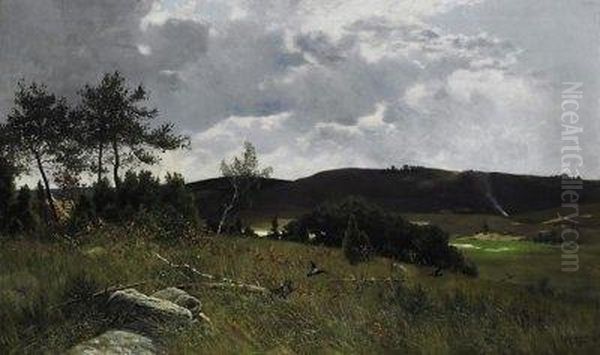 Dune Landscape On Rugen. Signed And Dated Bottom Right: P. Muller-kaempf Rgn. 1888 - view 1