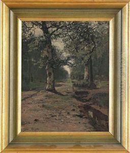 Muller-kurzwelly, Konrad Alexander : Skogslandskap, Signerad Muller-kurzwelly by Konrad Mueller-Kuerzwelly