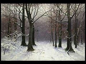Waldlandschaft Im Winter by Konrad Mueller-Kuerzwelly