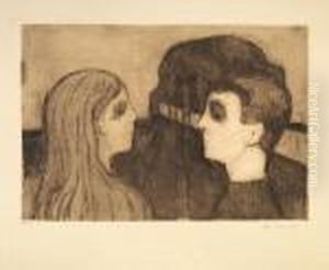 Anziehung - Liebespaar Am Strand by Edvard Munch