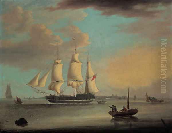 A clipper leaving London, with a view of Greenwich beyond - view 1