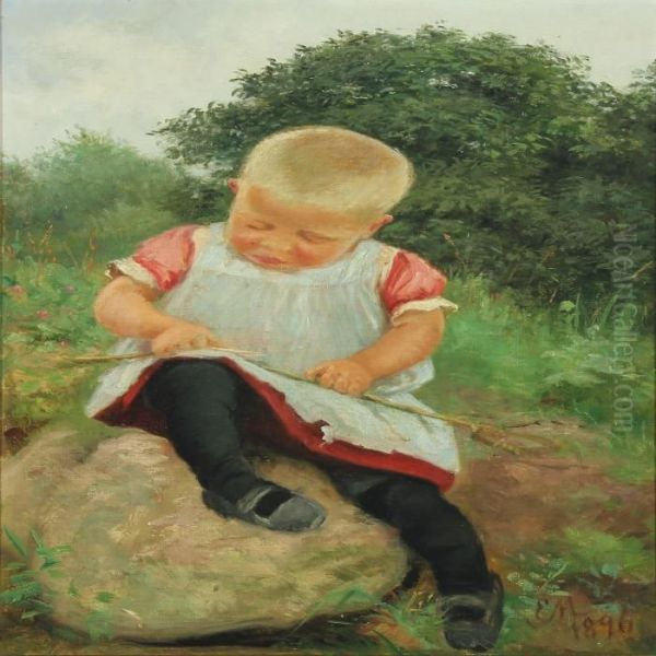 Little Girl Playing With A Stick - view 1