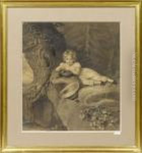 Portraitd'enfant Au Nid D'oiseaux by Amelie Munier-Romilly