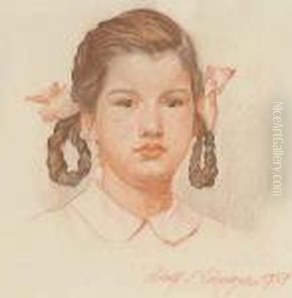 Portrait Eines Madchens Mit Zopfen - view 1
