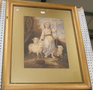 The Infant St John Tending Sheep Within A Landscape