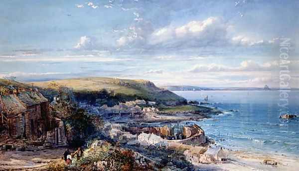 A Mounts Bay Fishing Village (Mousehole) 1860 - view 1