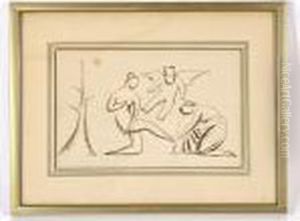 Two Figures With Angel by Elie Nadelman