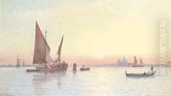 Venetian craft on the lagoon before Santa Maria della Salute - view 1