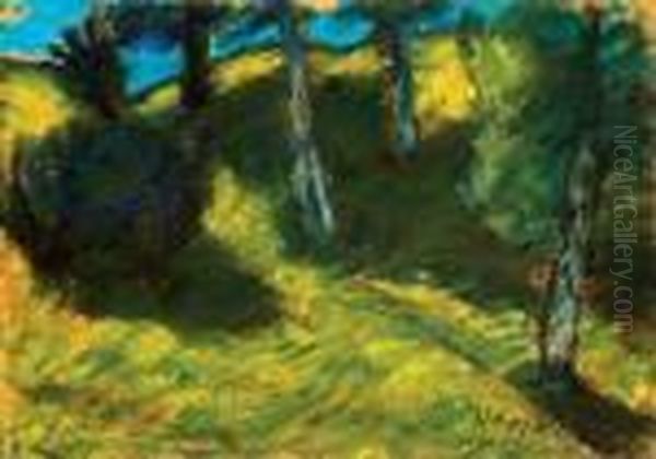 Hillside With Bushes And Trees - view 1