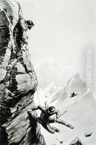 The Accident on Sefton, from Scrambles Amongst the Alps by Edward Whymper, published 1871 - view 1