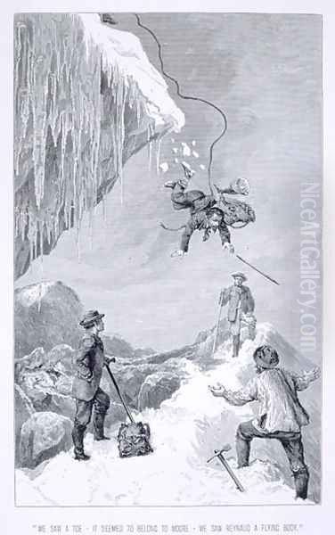 We Saw a Toe - It Seemed to Belong to Moore - We Saw Reynaud A Flying Body', from 'The Ascent of the Matterhorn by Edward Whymper, published 1860s-80s - view 1