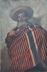 Portrait D'homme Barbu A La Cigarette by Ernest Narjot