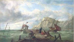 Waiting for the return of the fishing fleet by John James Wilson