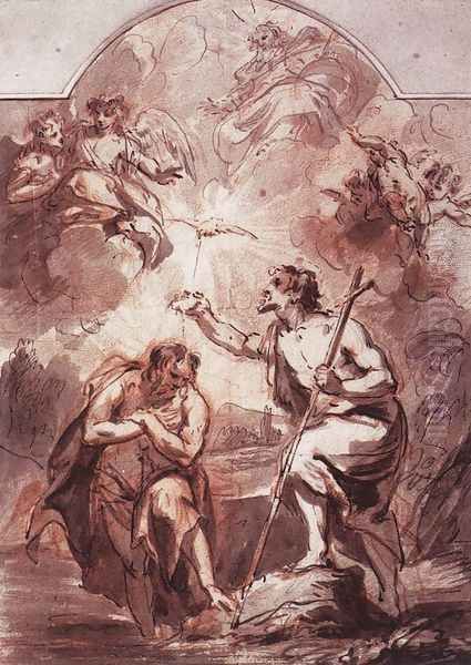 Baptism of Christ in the Jordan 1716 by Jacob de Wit