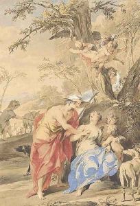 Jupiter and Mnemosyne by Jacob de Wit