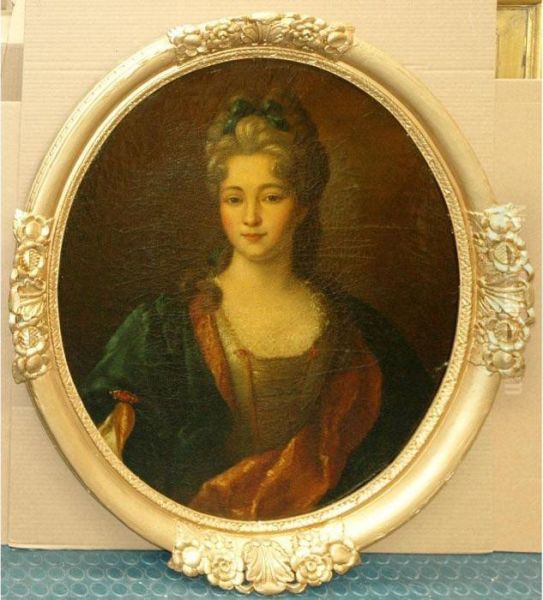 Portrait Of A Lady In A Blue Cloak With A Red Lining - view 1