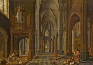 Kircheninterieur Mit Staffage