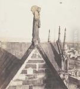 Angel Of Resurrection On Roof Of Notre Dame by Charles Negre