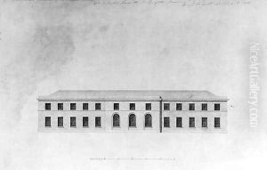 Elevation of the Kitchen Offices of a house, 1815