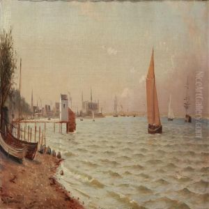 From The Coastline Of Helsingor With Kronborg Castle In The Background by Johann Neumann